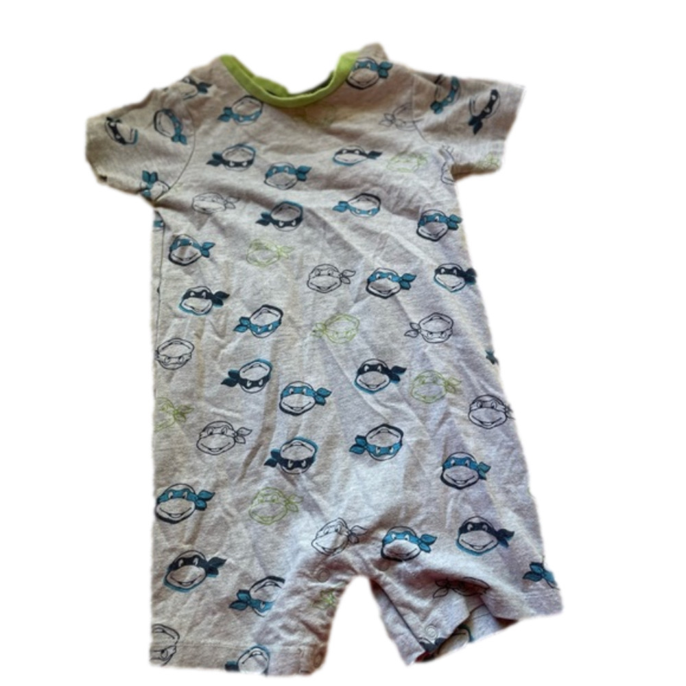 3/$20 Nickelodeon 12-18 month ninja turtle short sleeve short pant romper grey